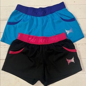Tapout Women's Athletic Shorts - Blue, Black, and Pink